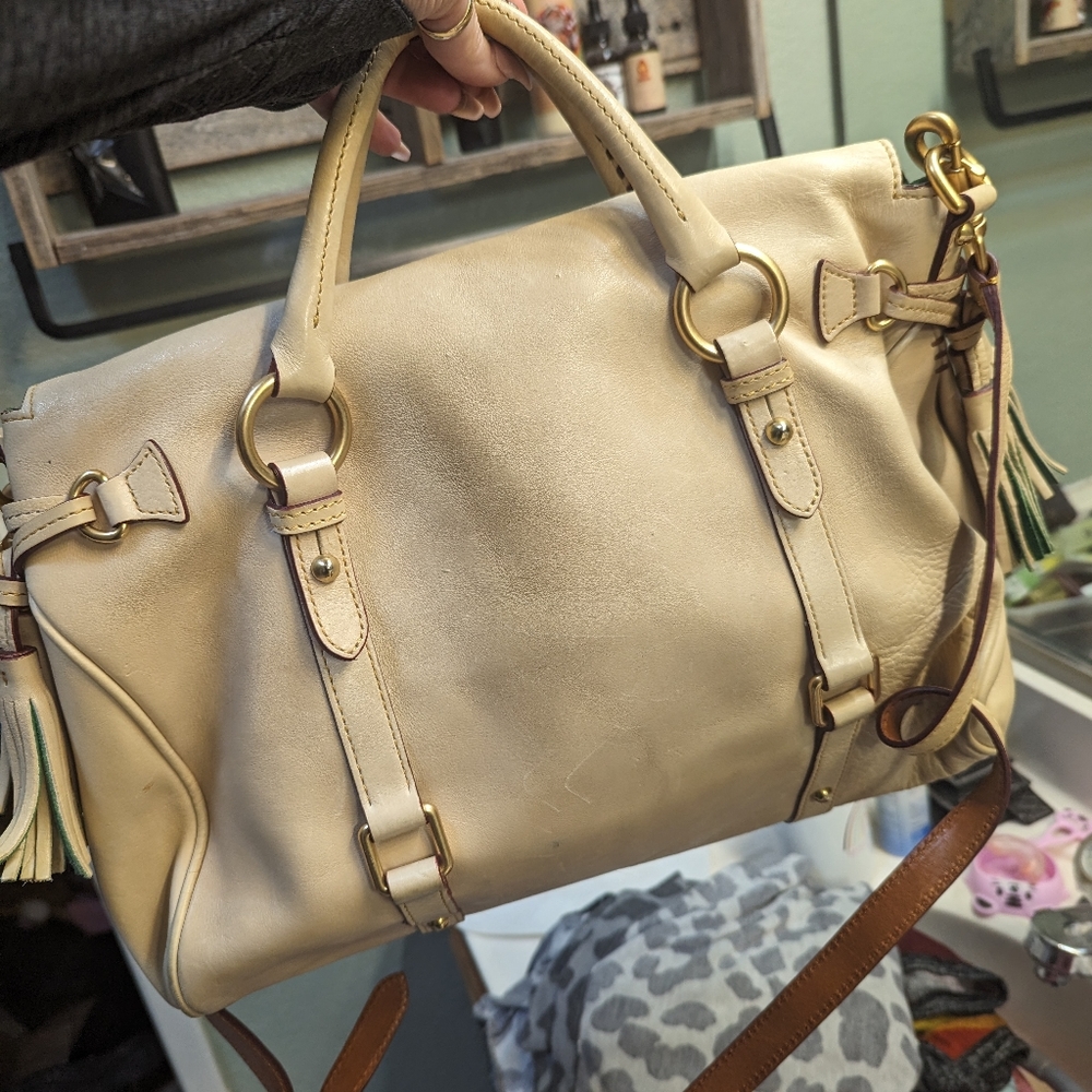 Dooney Bourke bone color Florentine large satchel.
